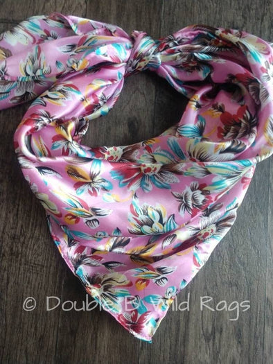 Wild Rag FLORAL 701 Wild Daisy PINK Cowboy Western Neck Scarf Bandanna by Double B Wild Rags