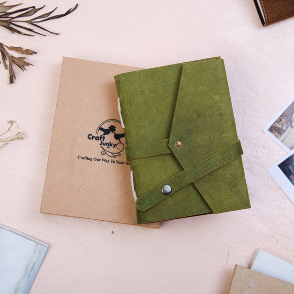 Leather Journal Diary with Unruled or Ruled Pages