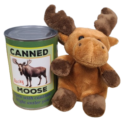 Rocky the Canned Moose - Stuffed Animal Plush w/Funny Jokes