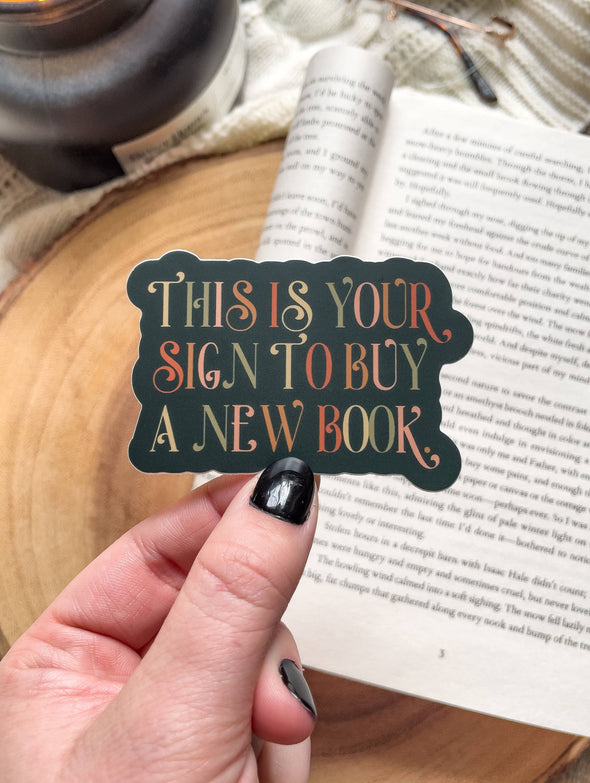 Your Sign To Buy A New Book Waterproof Sticker