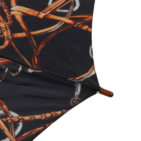 AWST Int'l Lila Linear Horses Umbrella: Black