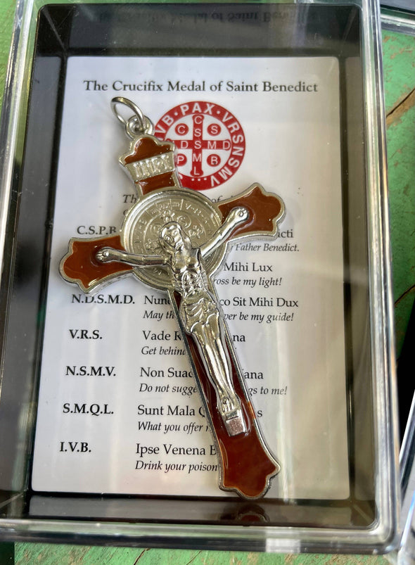 Boxed Enamel St Benedict Crucifix: Black