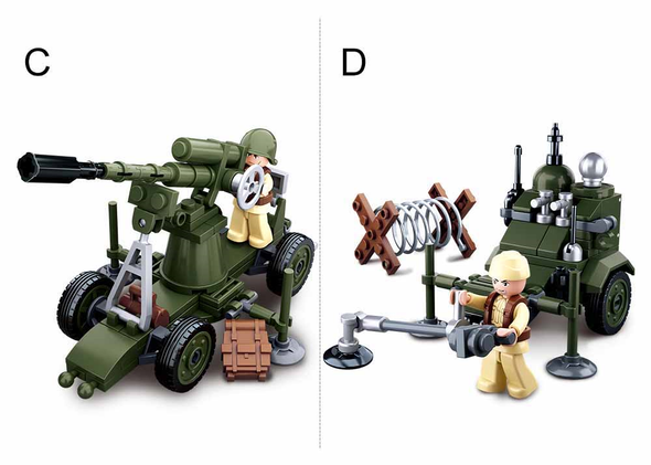 WWII 4-in-1 Army Gift Box Building Brick Kit (353 pcs)