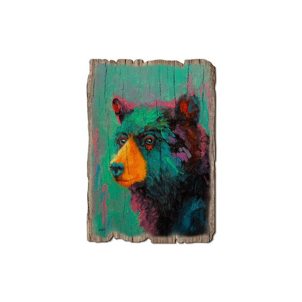 Blueberry Bear - Wood Rustic Edge Magnets