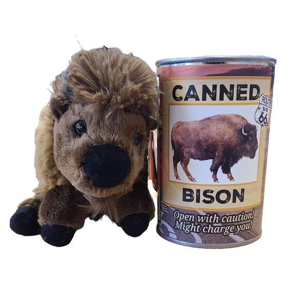 Route 66 Canned Bison - Eco-Friendly Recycled Plush Gift