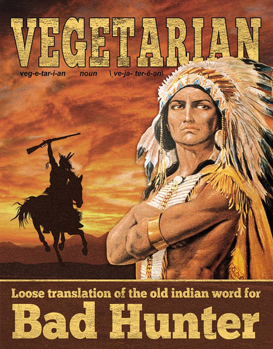Vegetarian - Translation Tin Sign