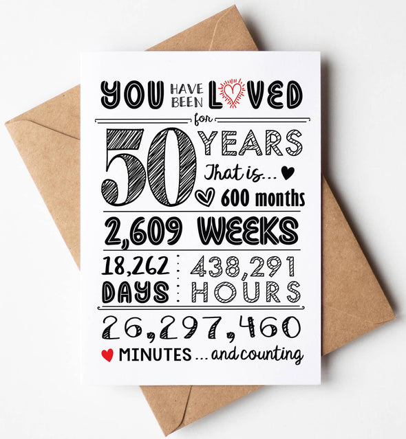 You Have Been Loved for 50 Years Card