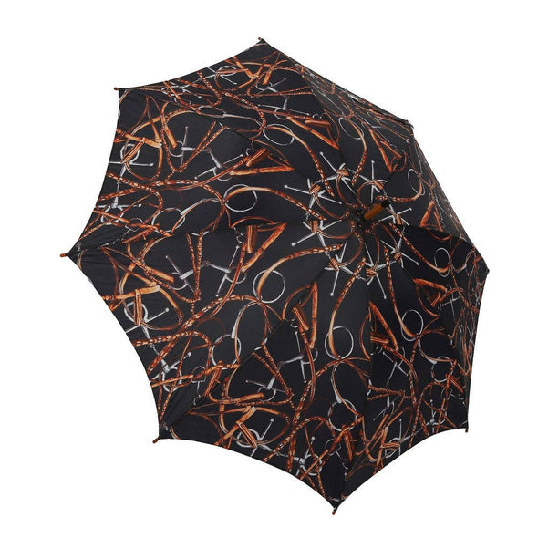 AWST Int'l Lila Linear Horses Umbrella: Black