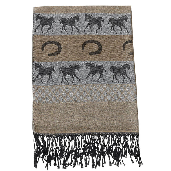 Cowgirl Scarf with Horses and Horseshoes