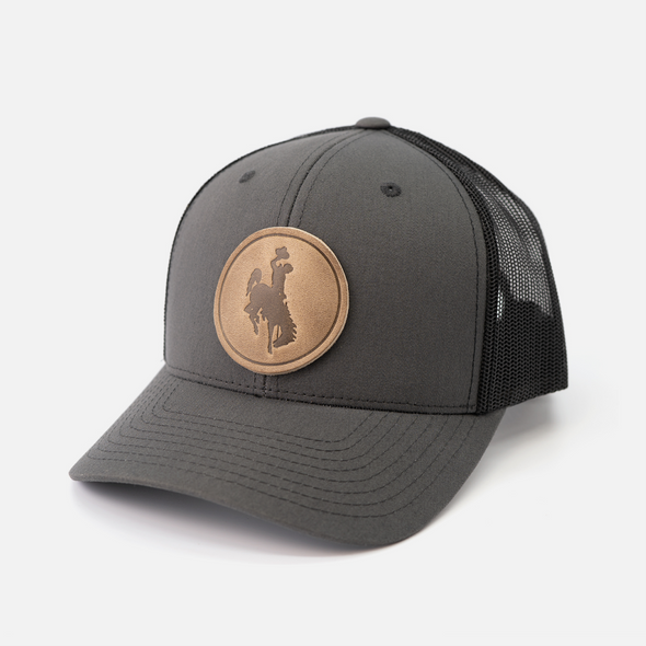 Steamboat Hat | Leather Patch Snapback: Moss/Khaki