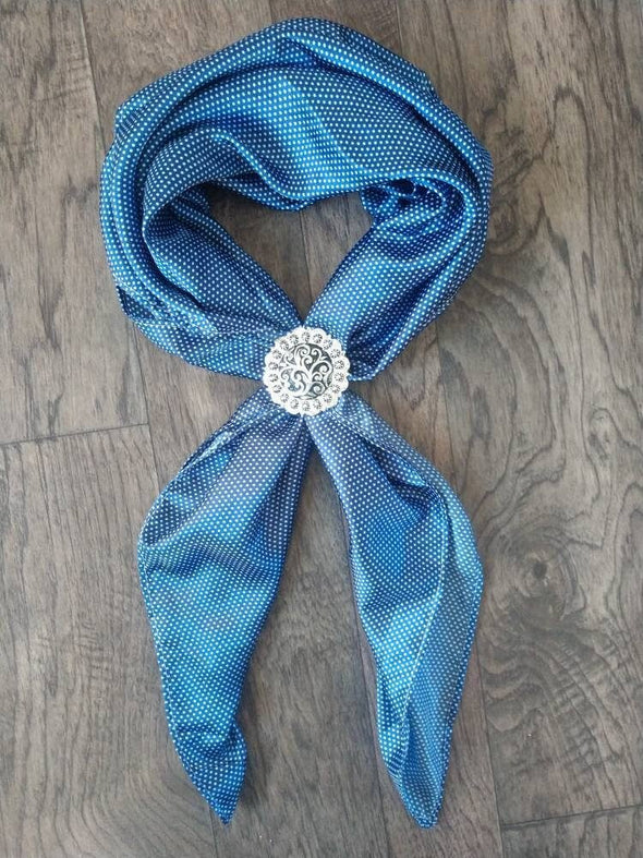 Wild Rag MISC 402 Tiny Pin Polka Dot Blue Cowboy Western Neck Scarf Bandanna by Double B Wild Rags