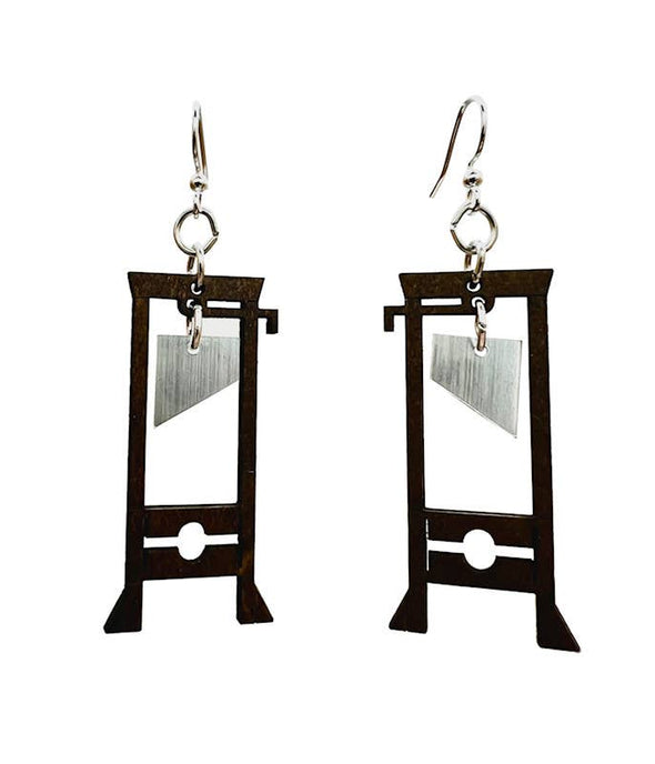 Wood Guillotine Earrings