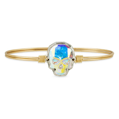 Skull Bangle Bracelet in Aurora Borealis