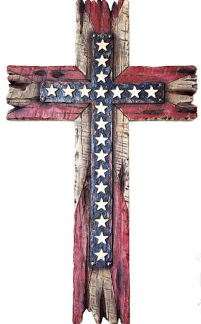 US Red White & Blue Star Cross