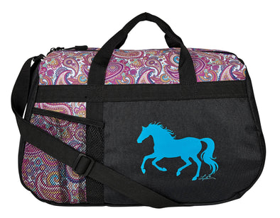 Duffle Bag, "Lila" Paisley Pony