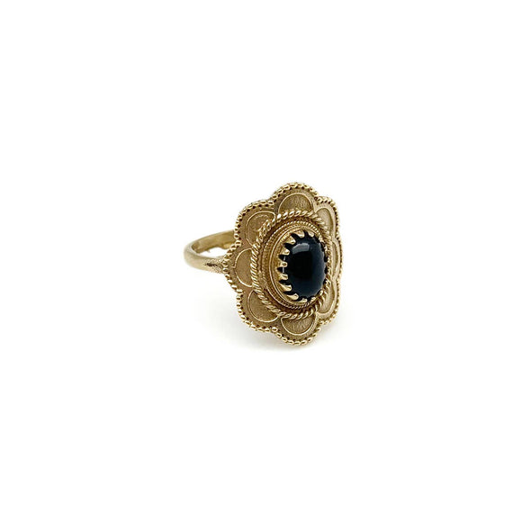 Gold with Black Onyx Ring