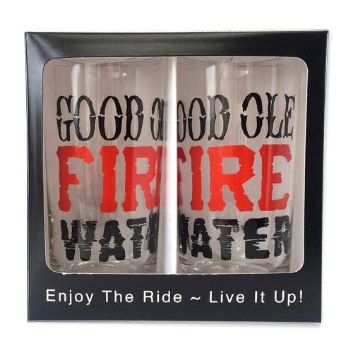 Good Ole Fire Water | Set of 2 12 oz Glasses