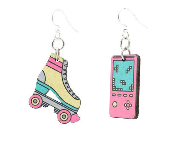 Wooden 80's Retro Fun Earrings | Made in the USA