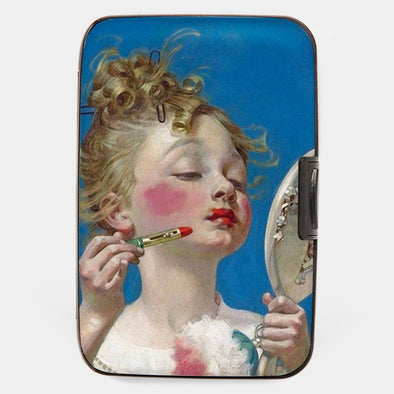 Norman Rockwell Girl With Lipstick Armored Wallet