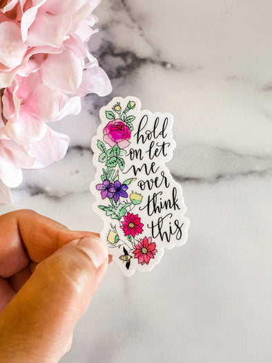 Overthink This Watercolor Flower Sticker Decal