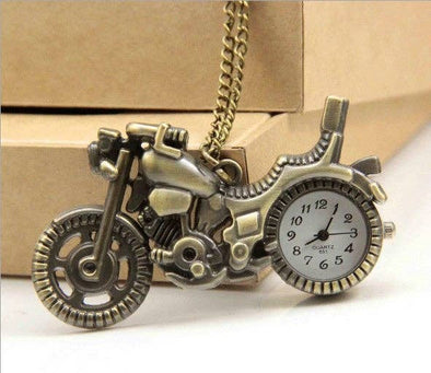 Fashion Bronze Motorcycle Motorbike Pocket Watch