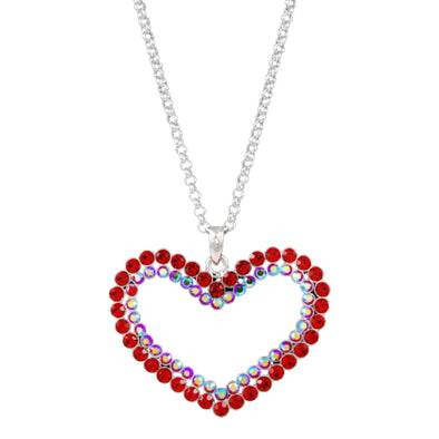 Rhinestone Open Heart Necklace