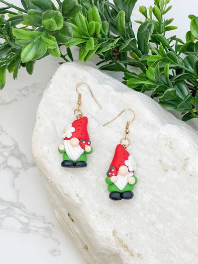 Strawberry Gnome Dangle Earrings