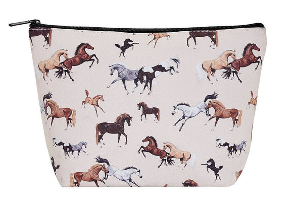 Horses All Over Large Cosmetic Pouch