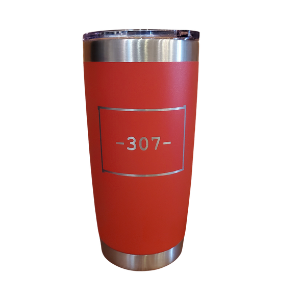 307 Travel Tumbler Red | Powder Coated and Etched