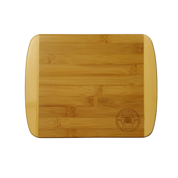 11" Bamboo cutting board with Wyoming engraving
