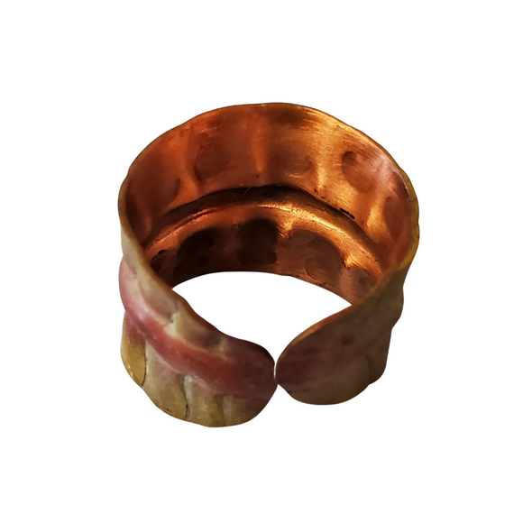 Leaf Design Adjustable Patina Ring