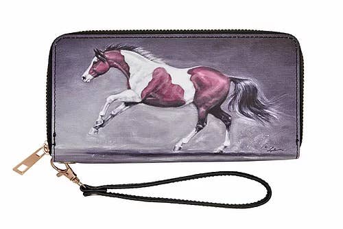Clutch Wallet, "lila" Paint Horse