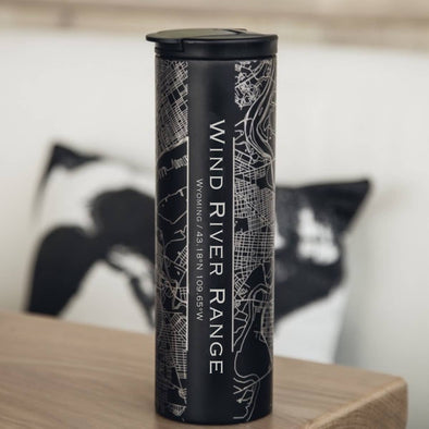 Wind River Range WY Topographic Map Tumbler in Matte Black