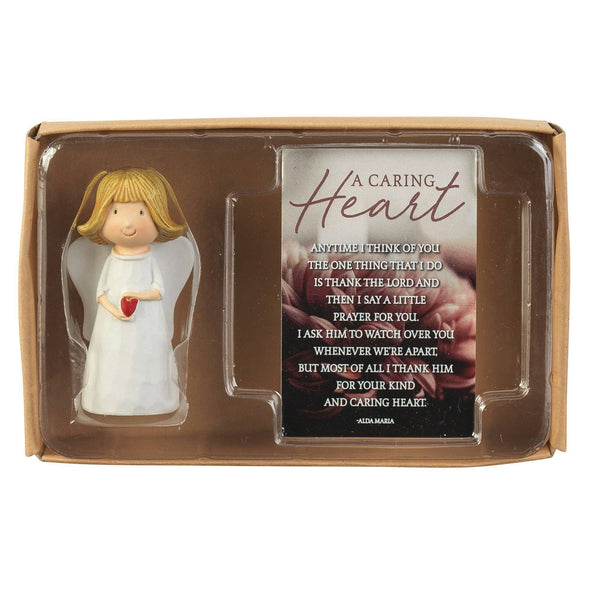 Angel Figurine And Card A Caring Heart Gift Box