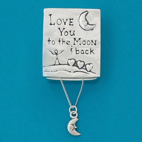 To The Moon Wish Box W/Moon Necklace