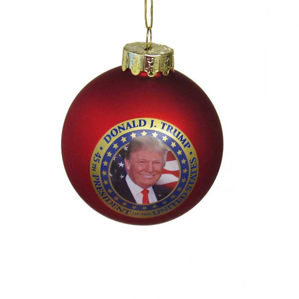 Glass President Trump Christmas Ornament