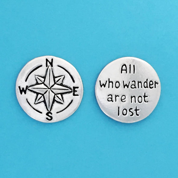 Compass/Not All Who Wander Are Lost Coin