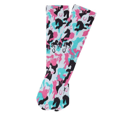 AWST Int'l Ladies Lila Camo Socks: STD / PURPLE/TURQUOISE