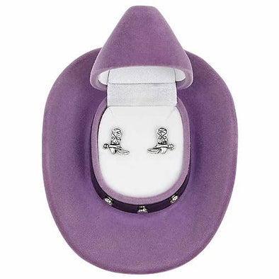 Earrings, Cowboy Boots W/colorful Cowboy Hat Gift Box