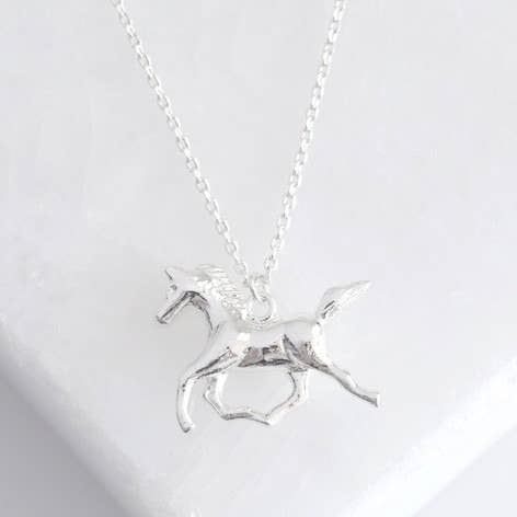Running Horse Necklace | Sterling Silver