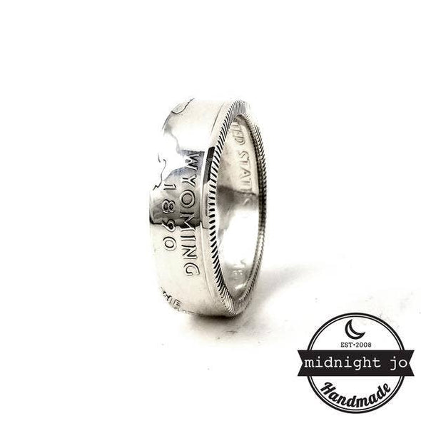 90% Silver Wyoming Quarter Ring | Polished