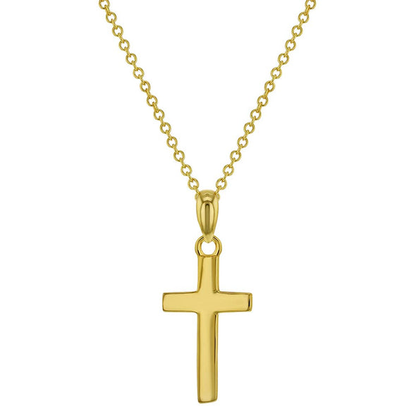 Sterling Silver Gold Flashed Cross Necklace