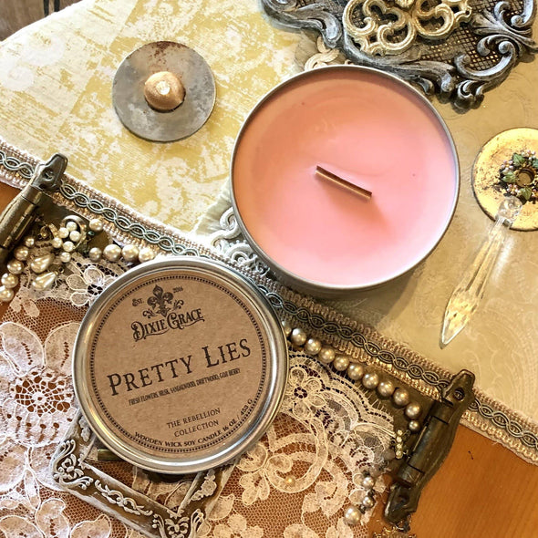 Pretty Lies - Wooden Wick Candle