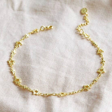 Star Chain Anklet in Gold