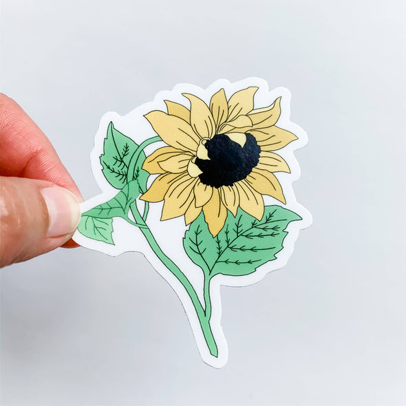 Sunflower Leaning Sticker Decal