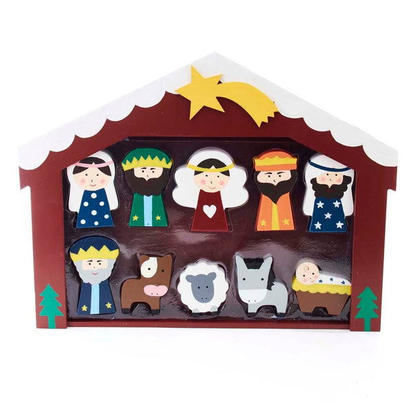 Ten piece Wooden Children's Nativity Set