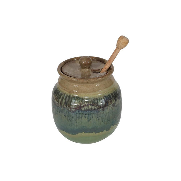 Handmade Pottery Honey Pot with Stick/Dipper