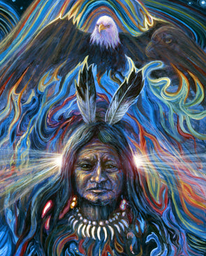 Limited edition fabric panel- Native American Eagle Spirit