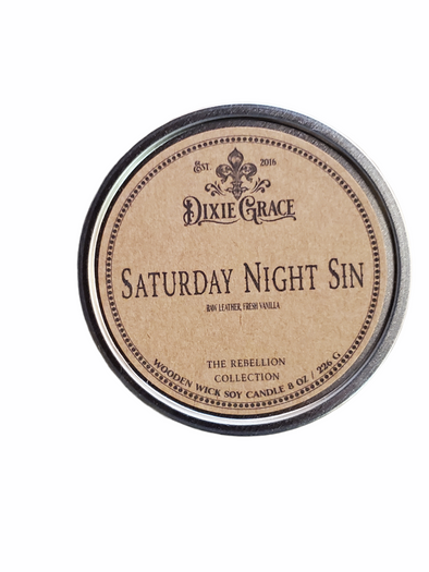 Saturday Night Sin - Wooden Wick Candle