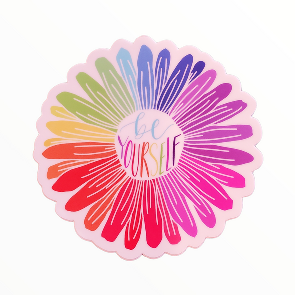 Be Yourself Colorful Flower Sticker Decal